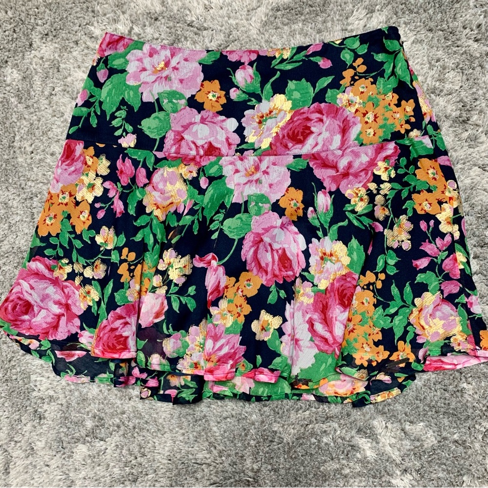 Vintage Y2K Abercrombie & Fitch Floral Print Micro Mini Skirt